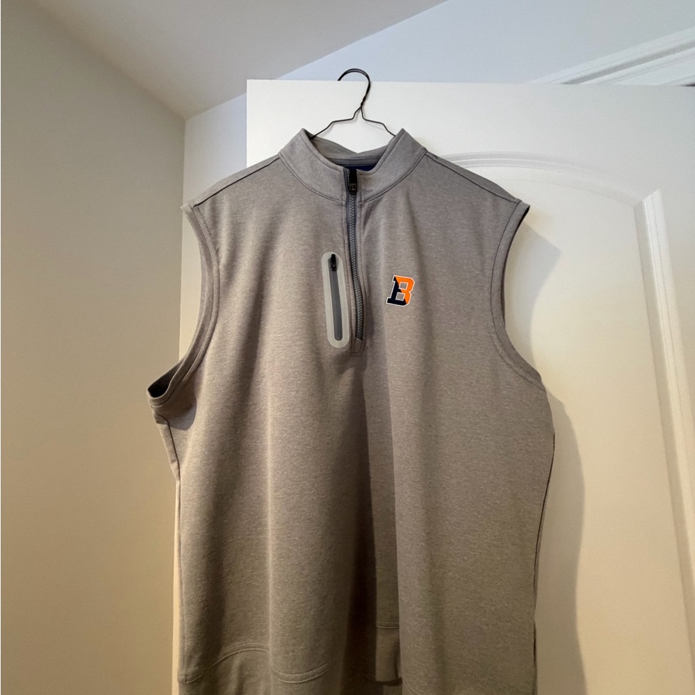johnnie-O Gray Bucknell Sleeveless 1/4 zip Shirt